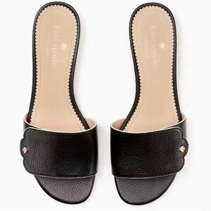 Kate Spade black Ginger slide leather sandals 11